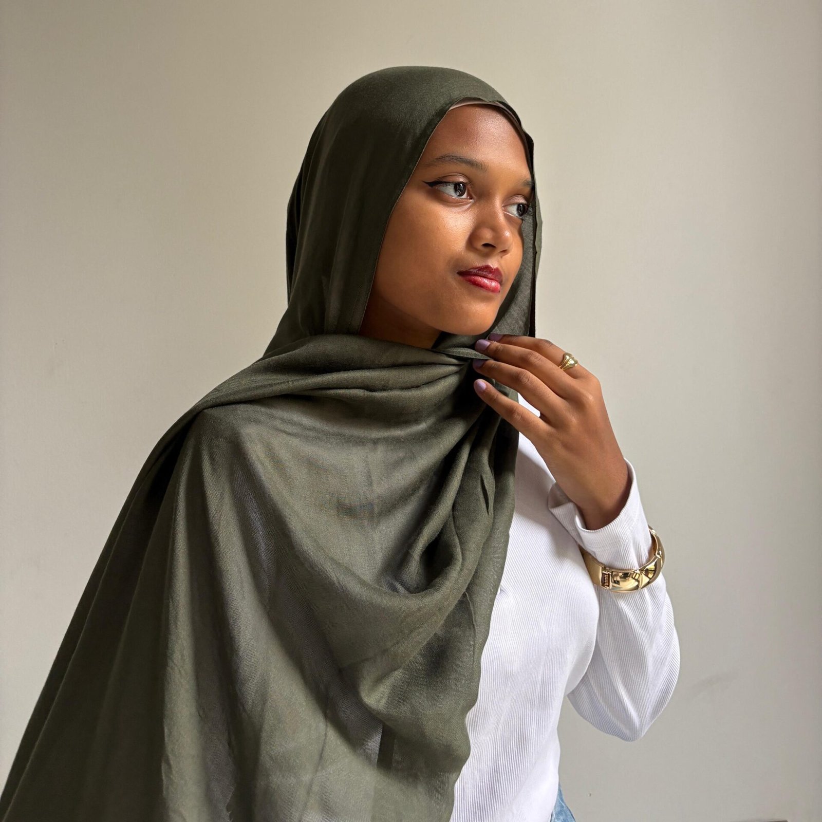 WhatsApp Image 2026-04-06 at 7.02.57 PM Dark Olive - Modal Hijab - Image 1