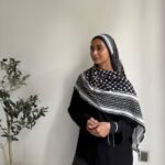 Black Keffiyah - Printed Chiffon - Image 2