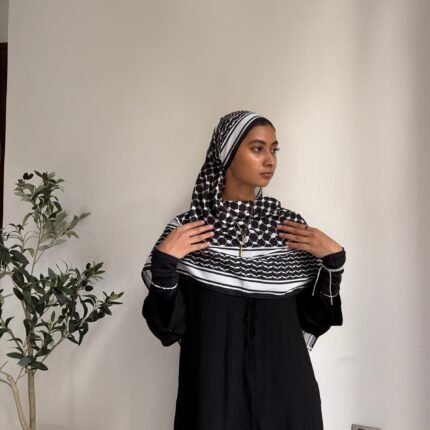 Black Keffiyah - Printed Chiffon