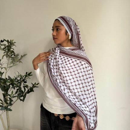 Brown Keffiyah - Printed Chiffon