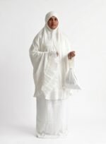 White - Noor Pleated Prayer Set - Image 3